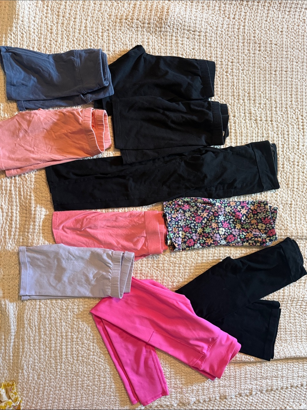 Children's Pull-On Leggings Pack — Pink, Black, Gray, Floral